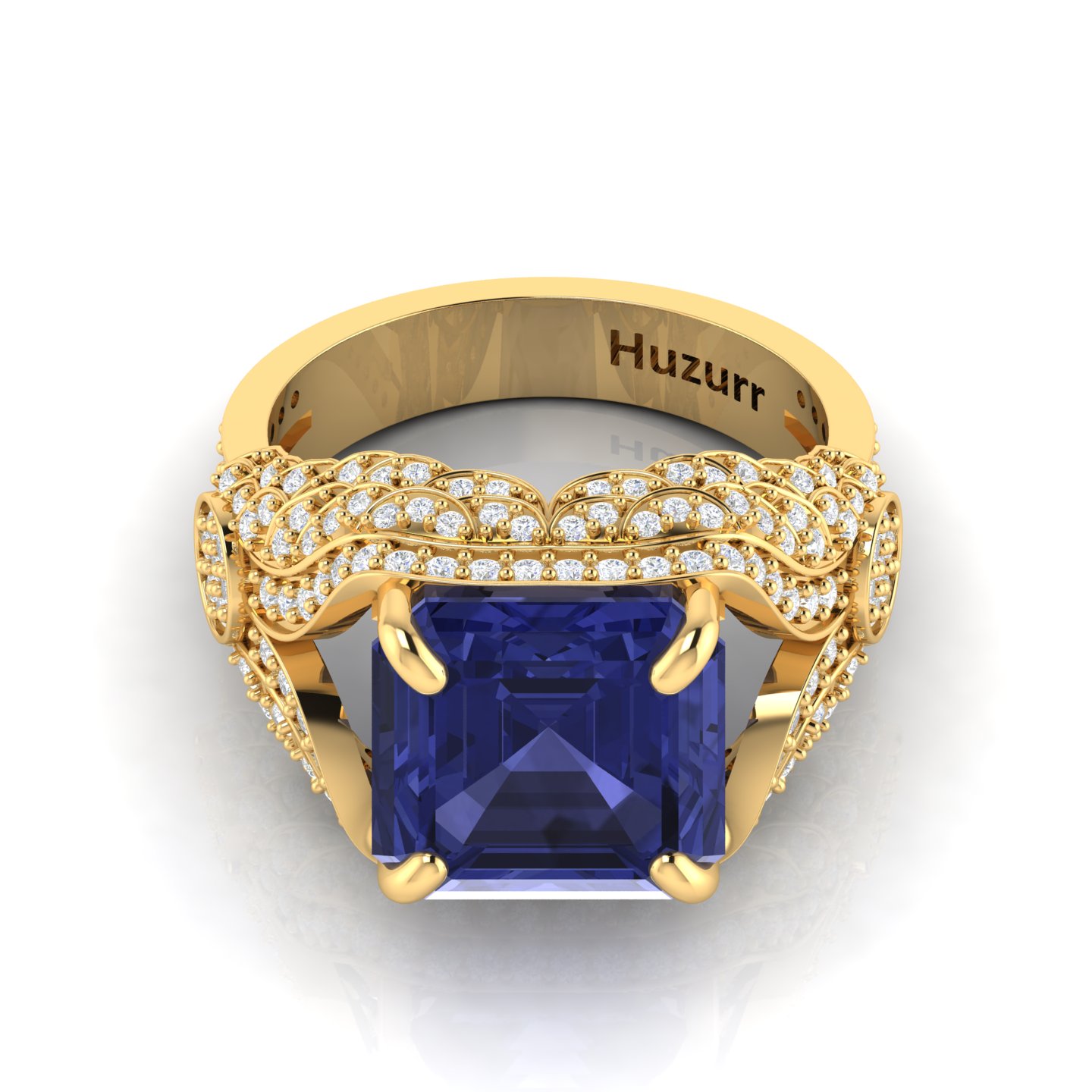 Tanzanite Gold Filled Victorian Wing Ring