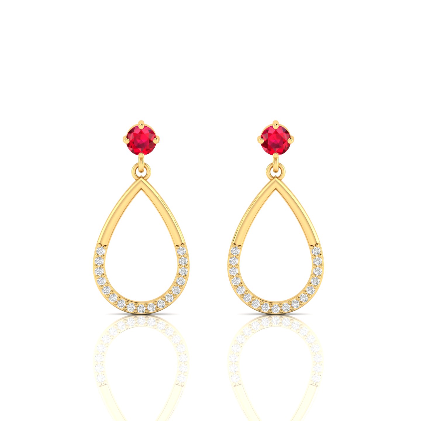 Ruby Gold Filled Open Teardrop Earrings
