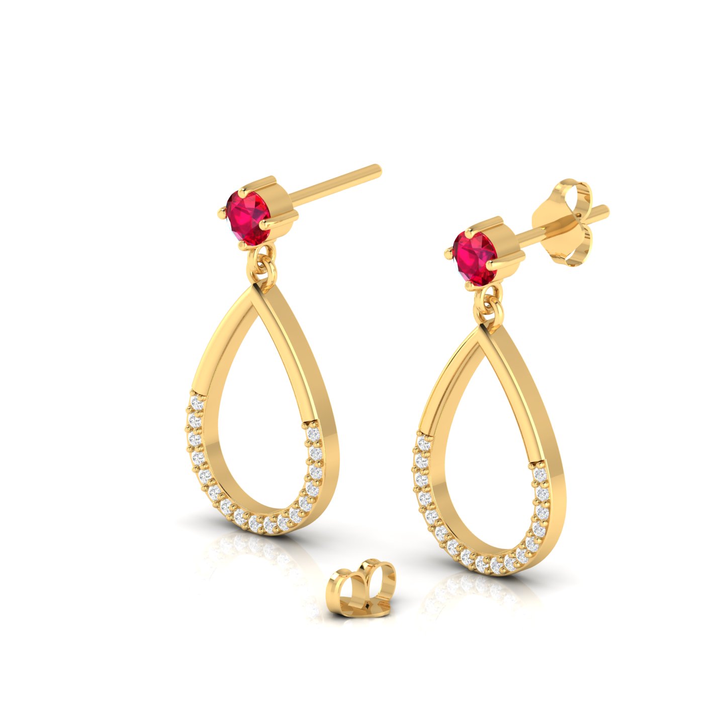 Ruby Gold Filled Open Teardrop Earrings