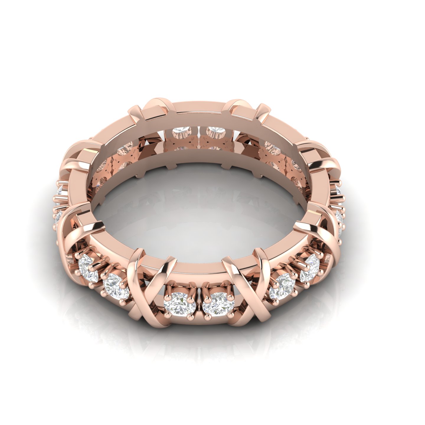 Rose Gold Plated Infinity Band Stone Ring