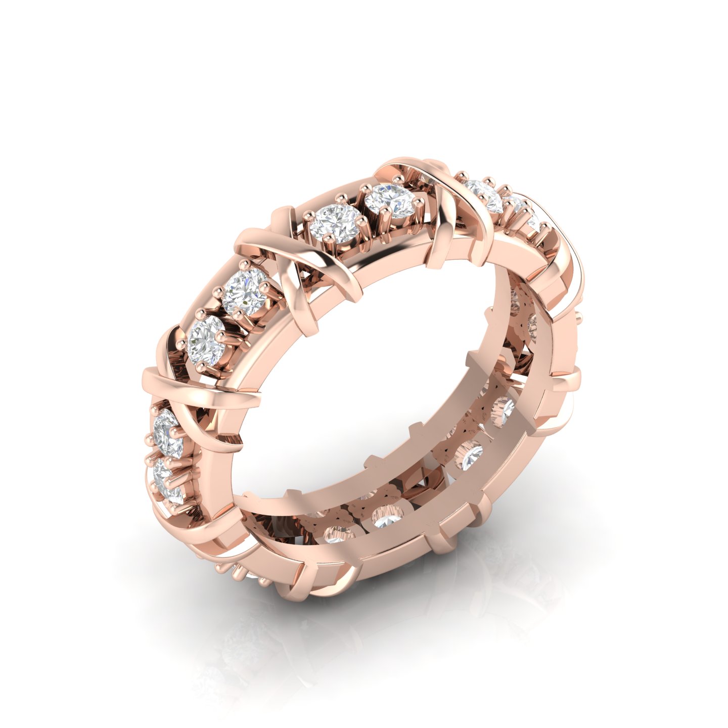 Rose Gold Plated Infinity Band Stone Ring