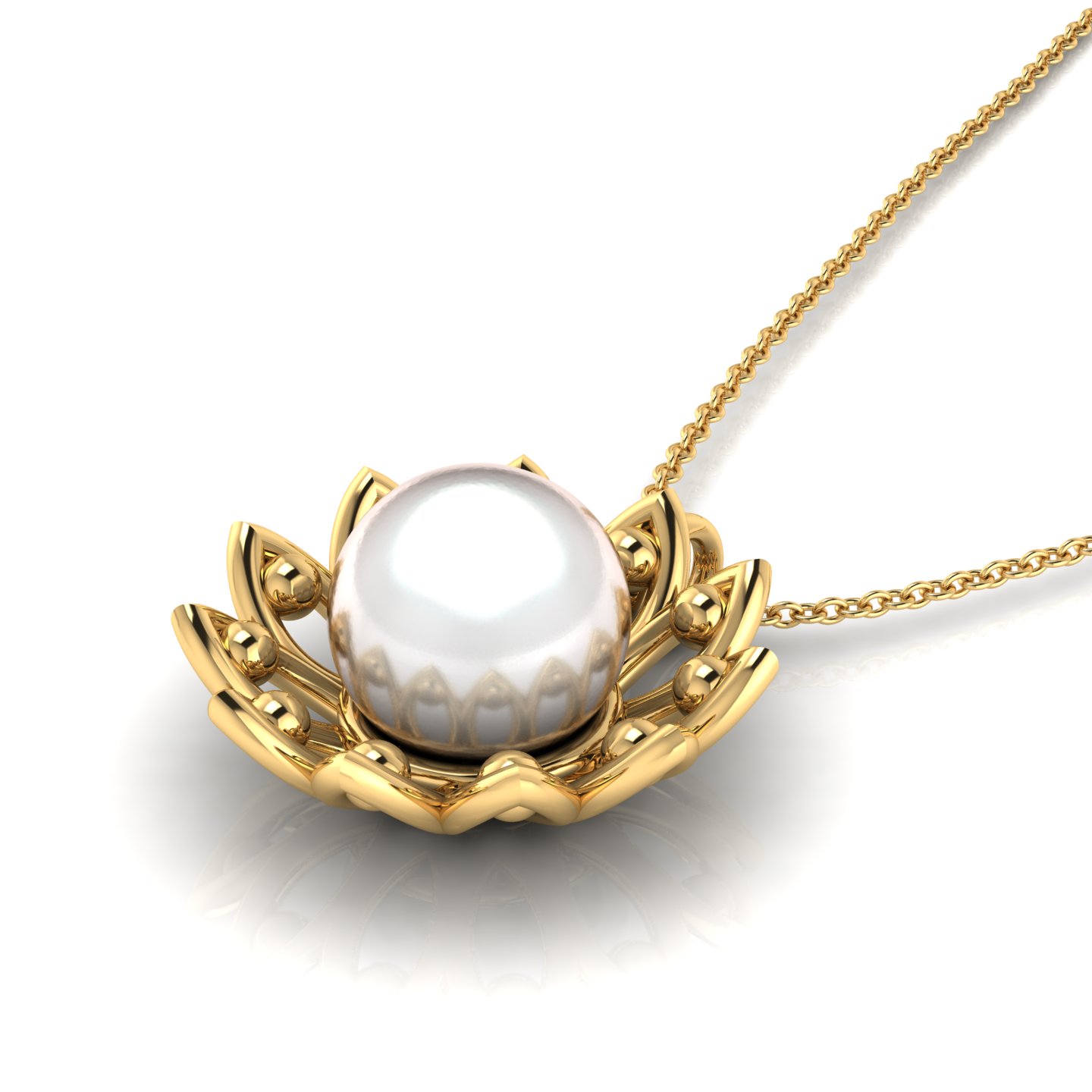 Freshwater Pearl Flower Blooming Gold Filled Pendant