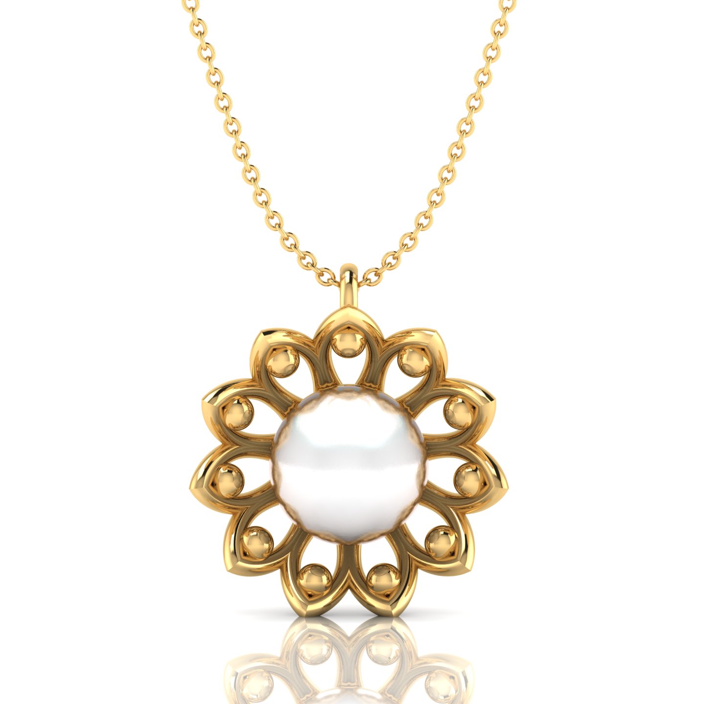 Freshwater Pearl Flower Blooming Gold Filled Pendant