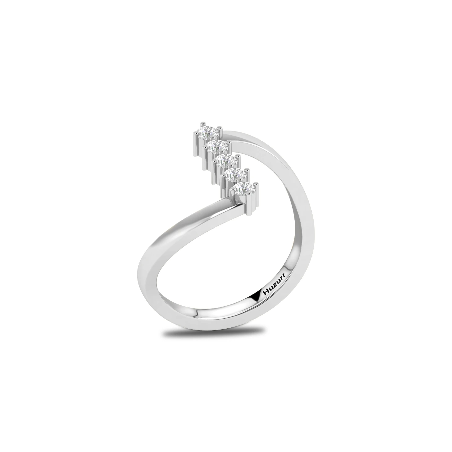 Sterling Silver Five Diamond Ring