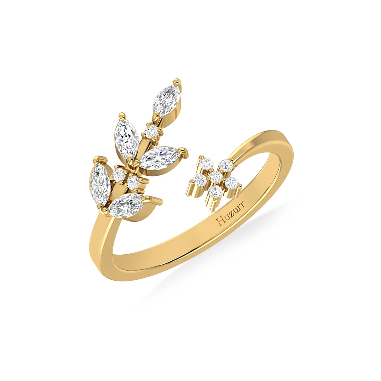Gold Plated Star Diamond Stackable Ring