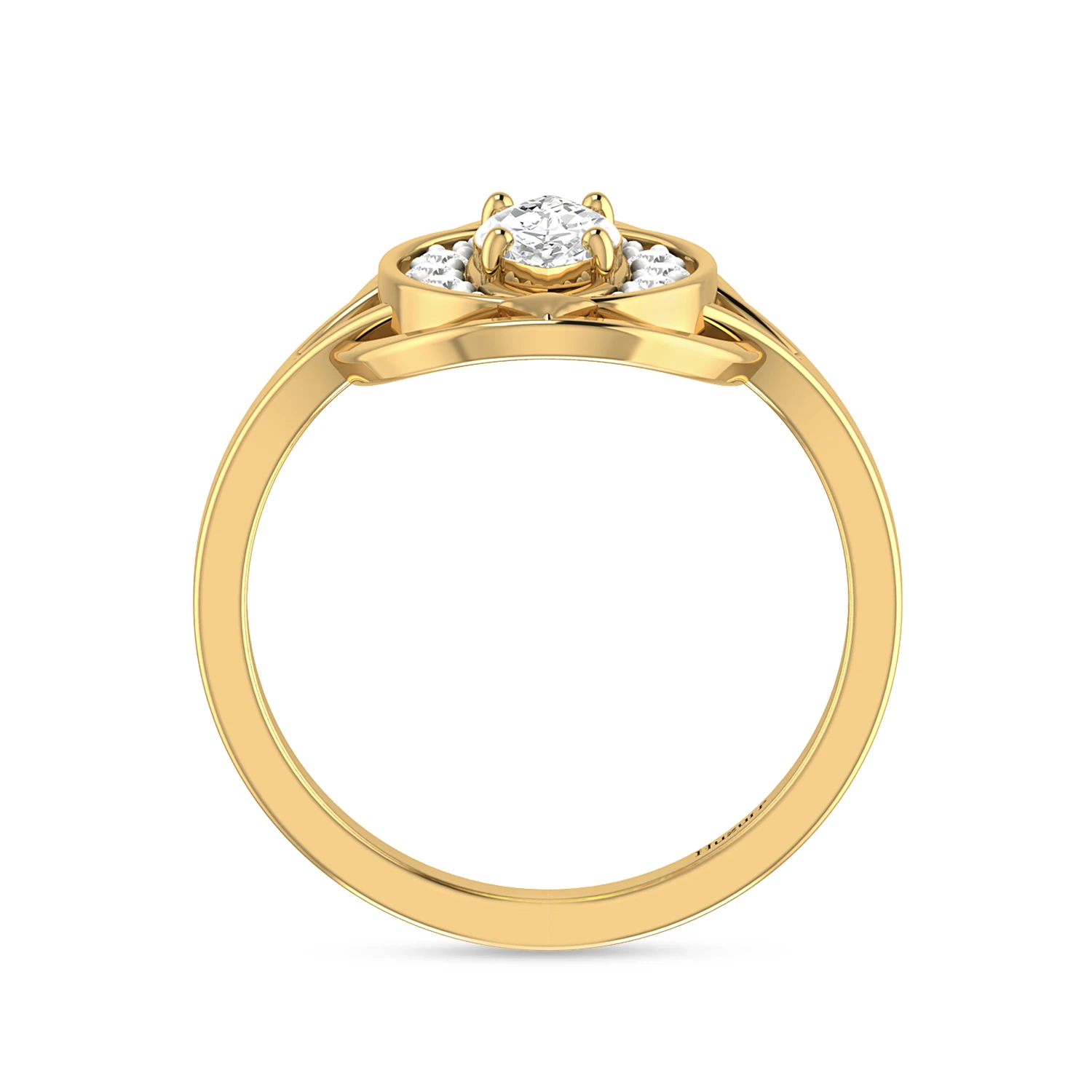 Gold Plated Marquise Cut Diamond Solitaire Ring