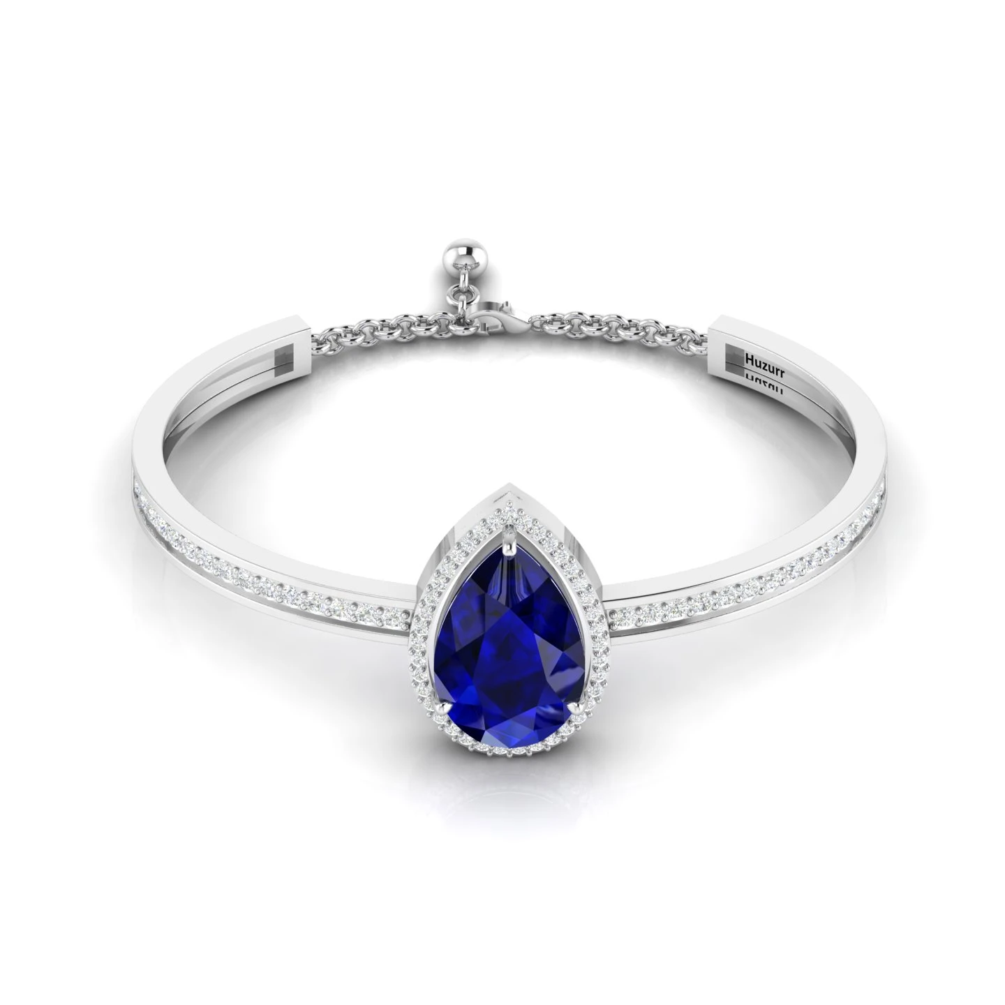 Sterling Silver Blue Sapphire Teardrop Bracelet