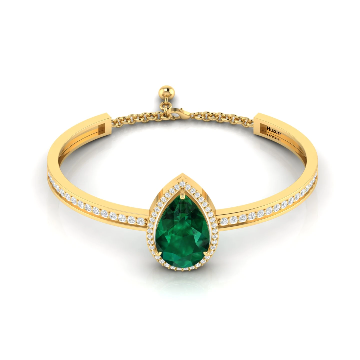 Teardrop Emerald Gold Filled Bracelet
