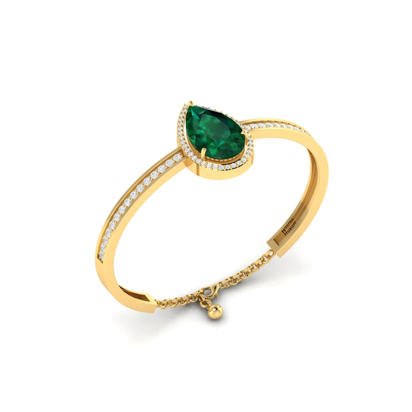 Teardrop Emerald Gold Filled Bracelet