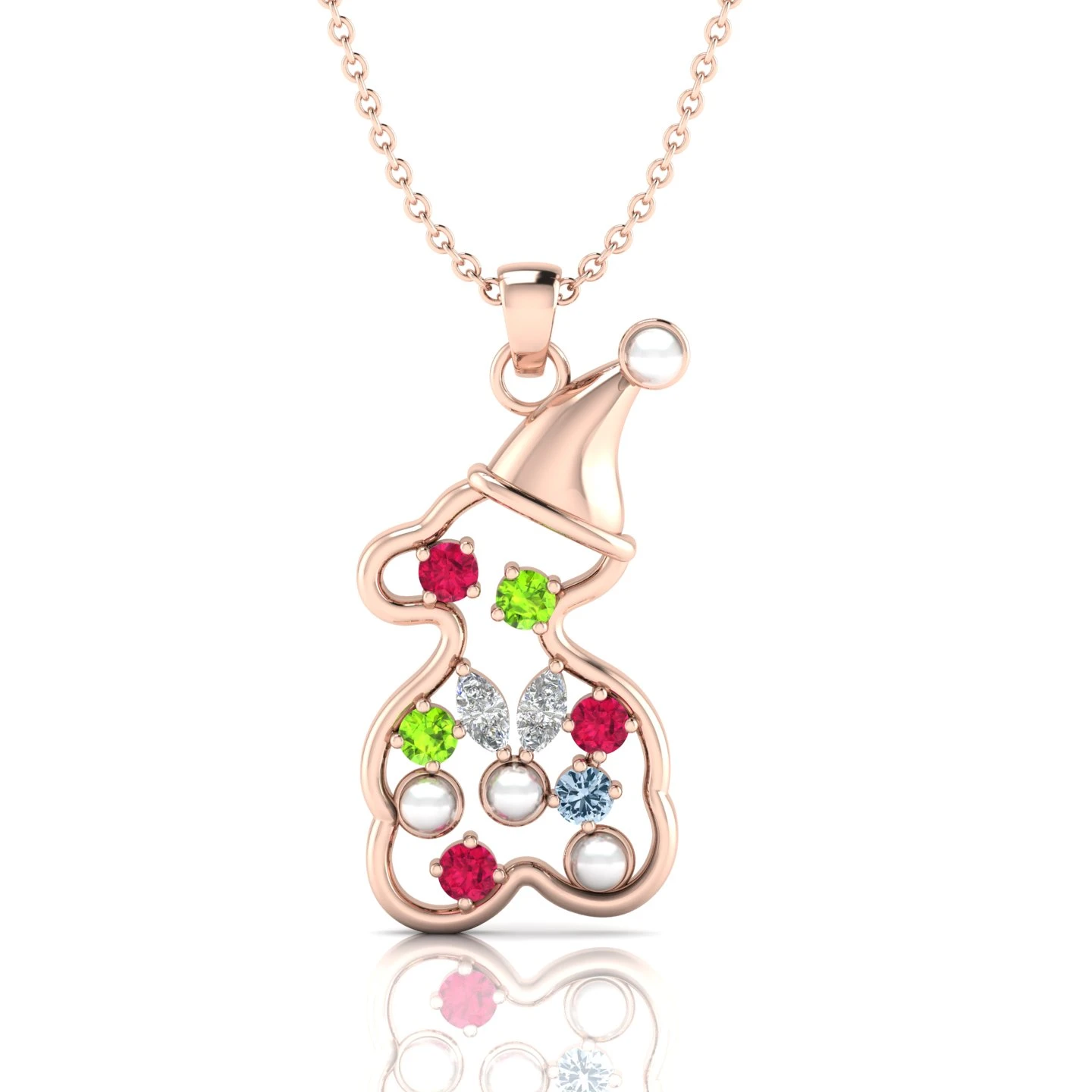 Freshwater Pearl Multicolor Gemstones Rose Gold Filled Kids Necklace