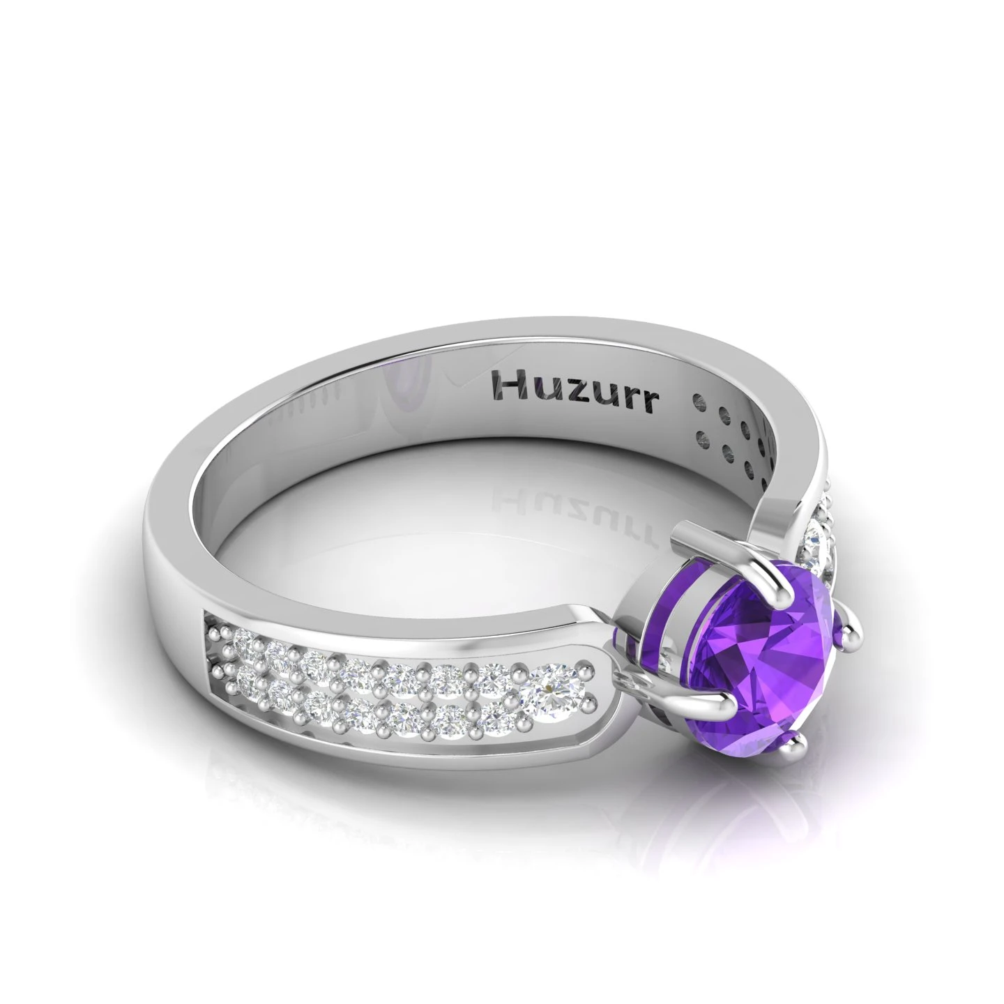 Round-cut-amethyst-ring