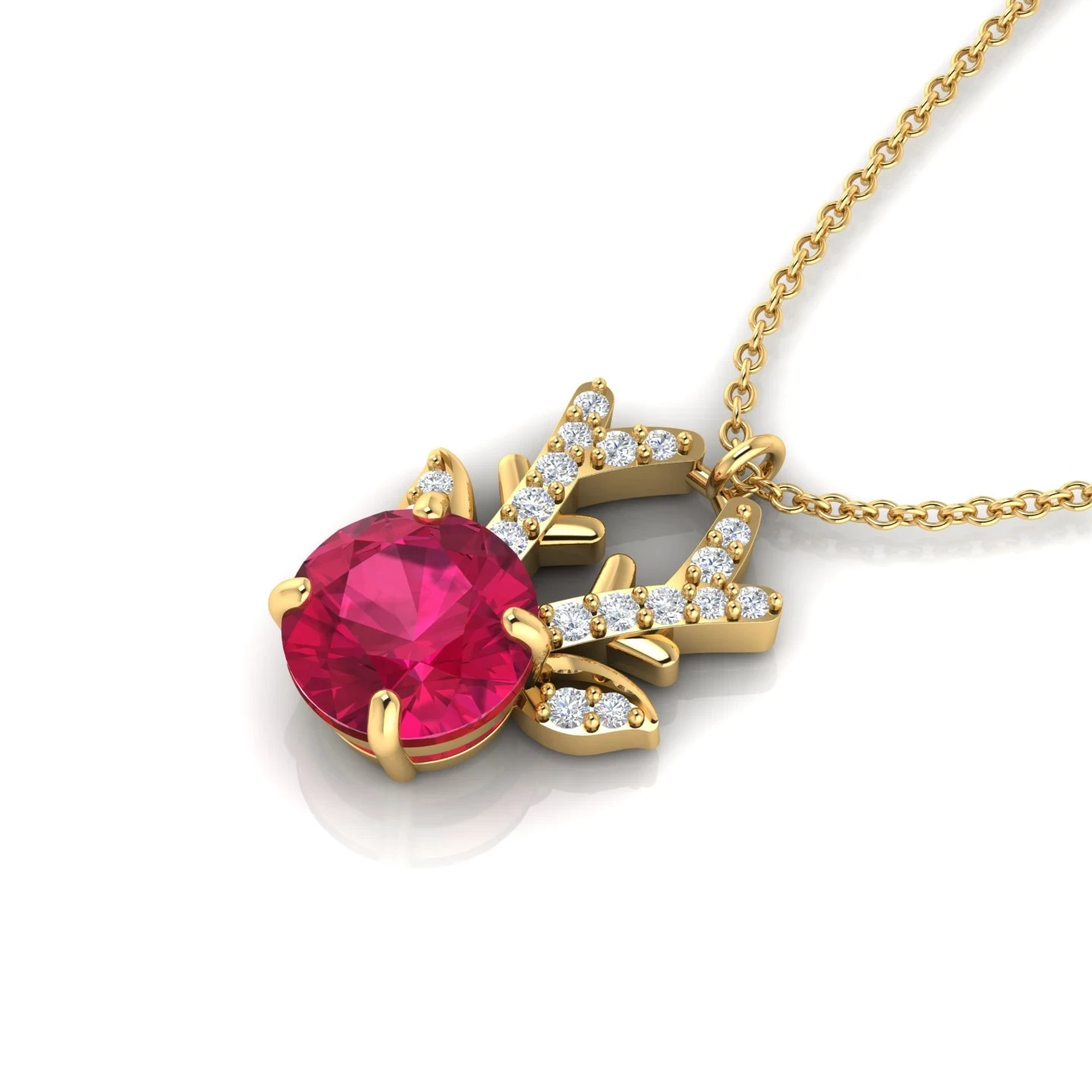 Reindeer-Antler-Ruby-Pendant