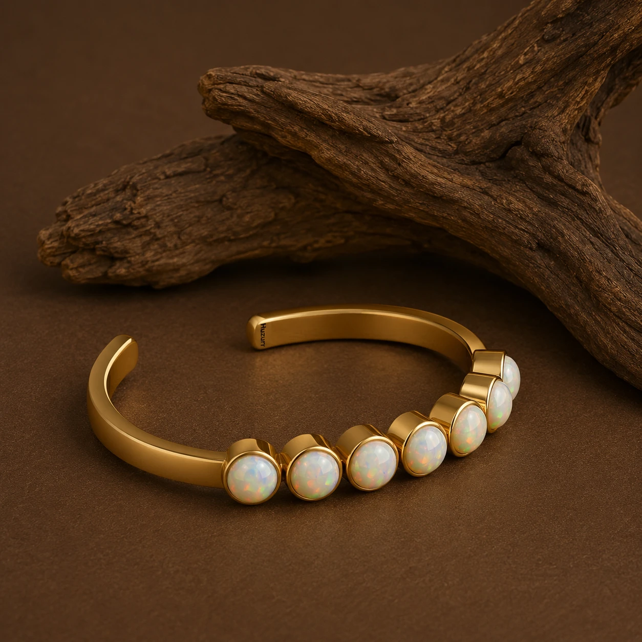 7 Round Opal Cuff Bracelet for leo