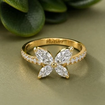 April Birthstone Butterfly Diamond Ring