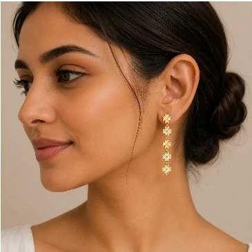 April Birthstone Diamond Drops & Danglers Clover Earrings