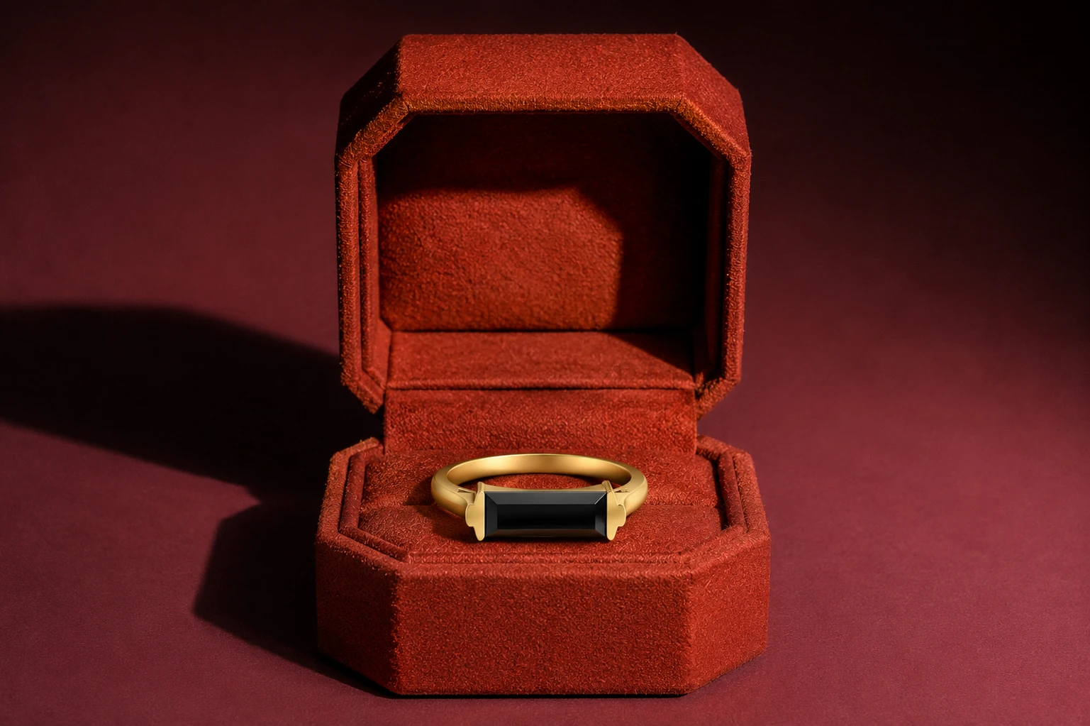 Baguette cut diamond engagement ring