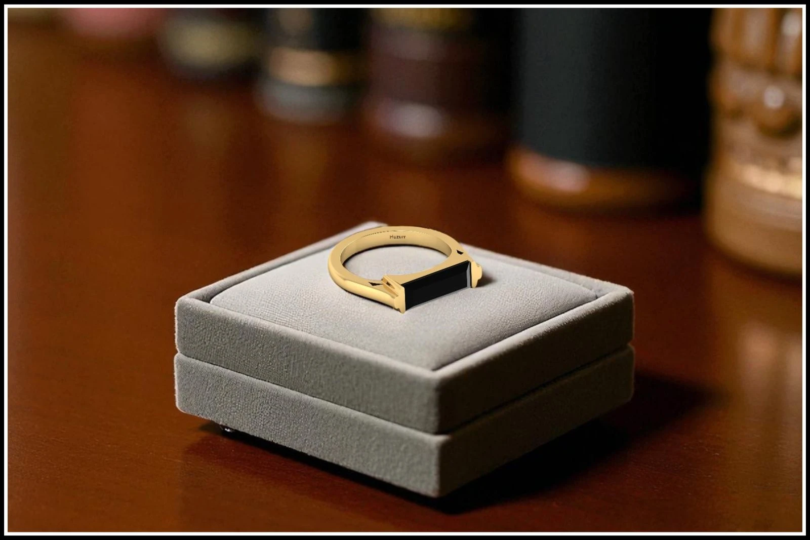 Baguette cut diamond engagement ring