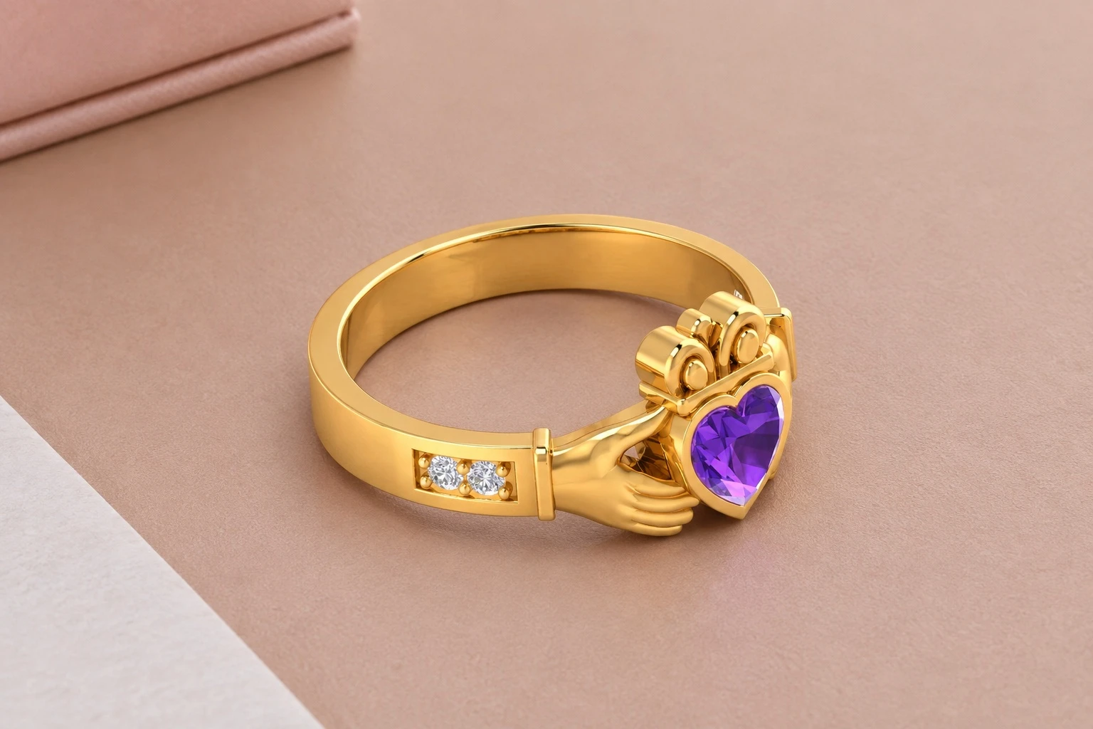 birthstone heart ring