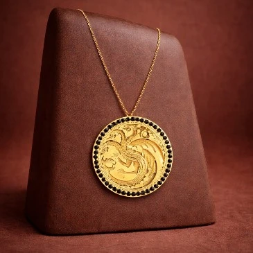 Black Diamond Game of Thrones Three Head Dragon Pendant