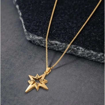 Black Diamond North Star Pendant For Men