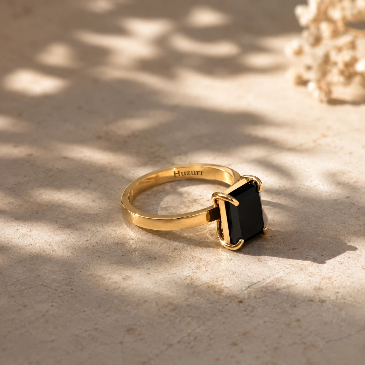 Emerald-Cut Black Diamond Solitaire Ring For Men