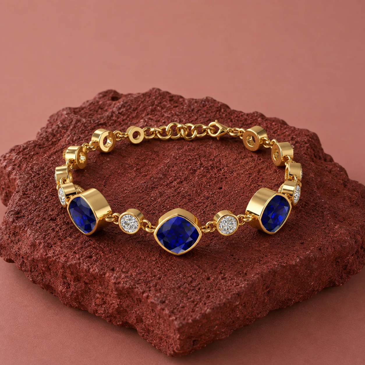 Blue Sapphire Chain Tennis Bracelet