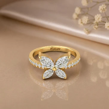 Butterfly Gold Plated Diamond Ring