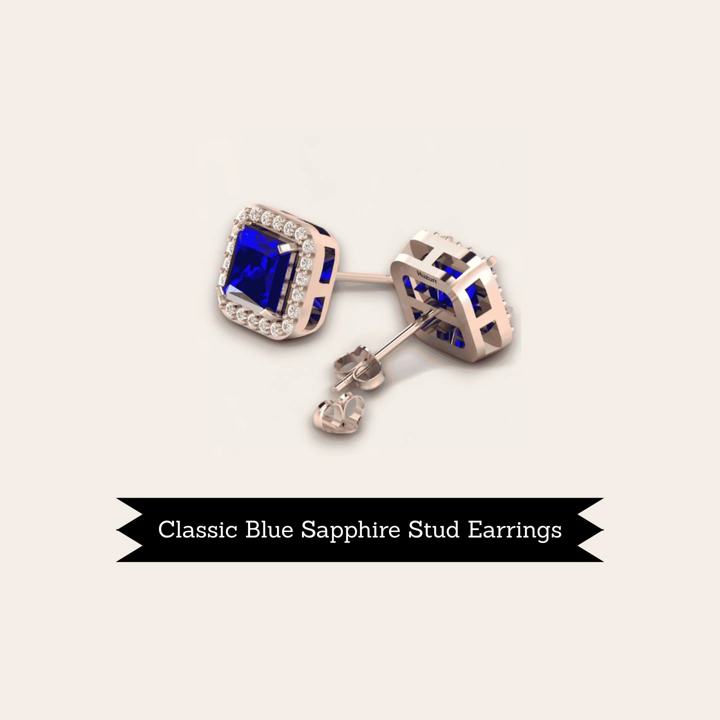 Classic Blue Sapphire Stud Earrings