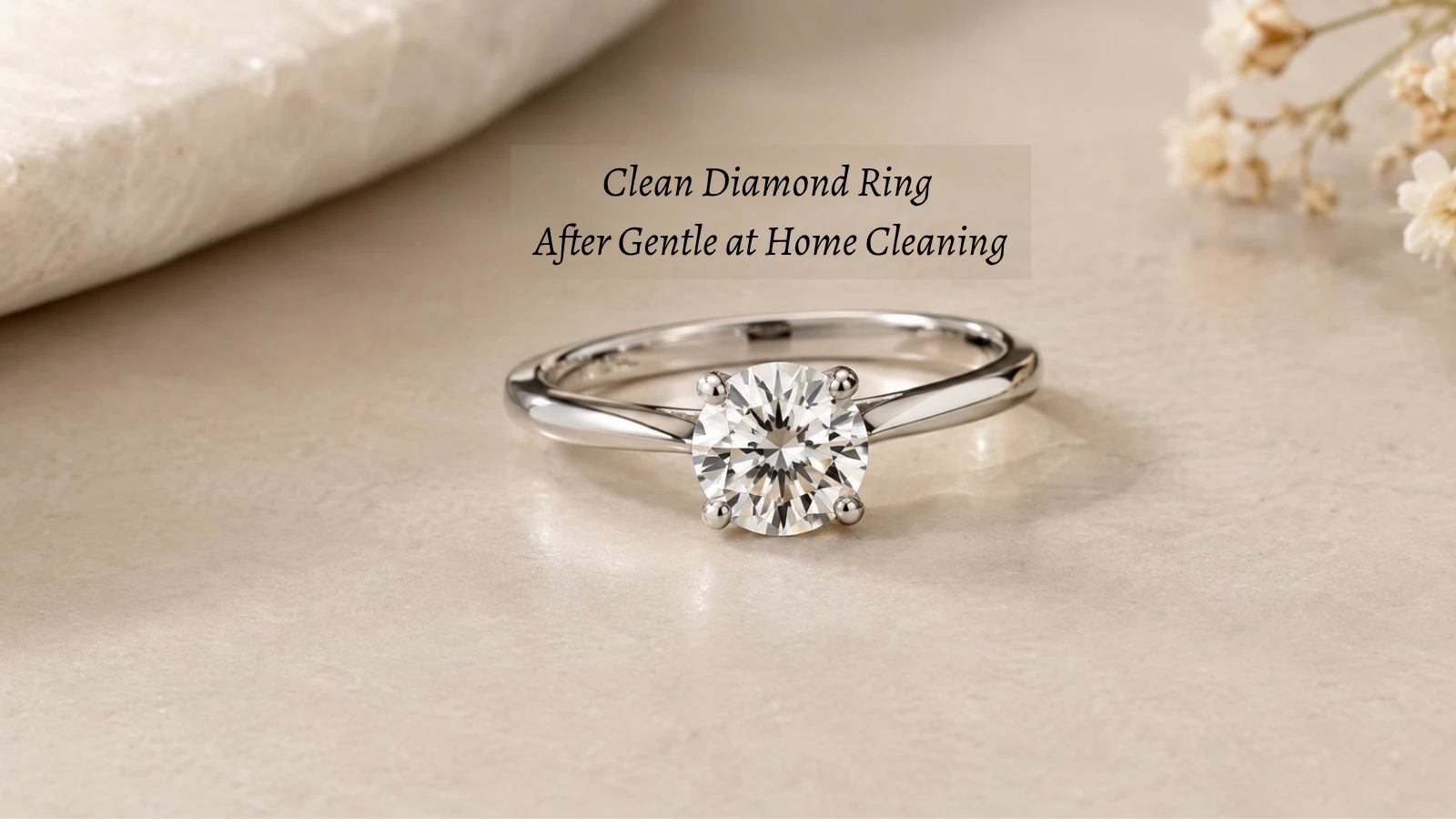 Clean diamond ring after gentle at-home cleaning