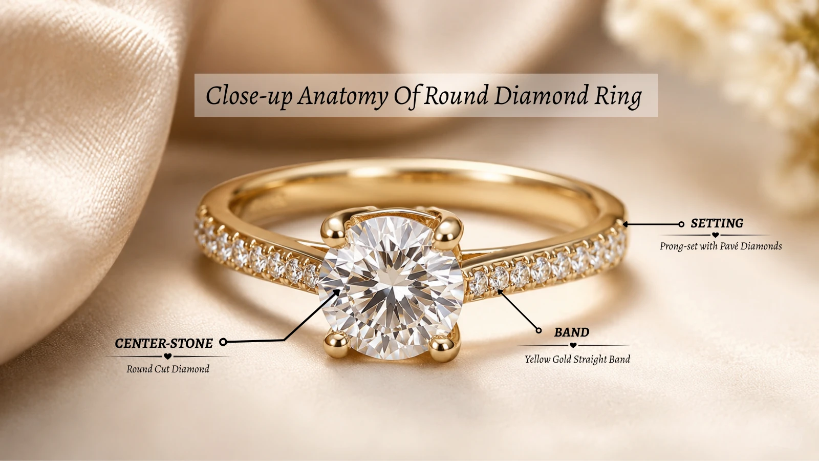 Close-up Anatomy Of Round Diamond Ring