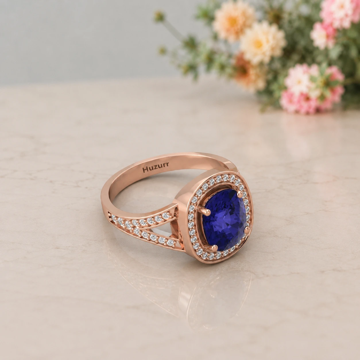 cushion-cut-tanzanite-ring