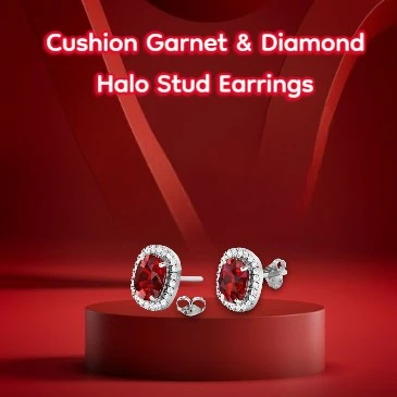 cushion-garnet-diamond-stud-earrings