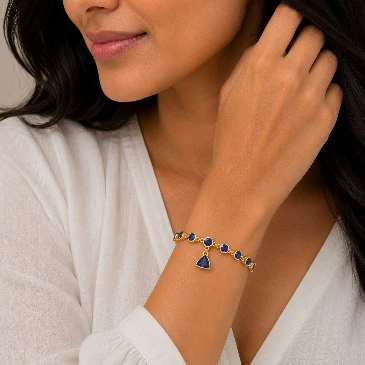 December Birthstone Tennis Tanzanite Charm Bracelet
