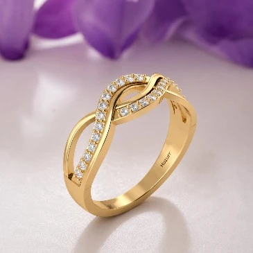Infinity Twist Gold Plated Diamond Ring