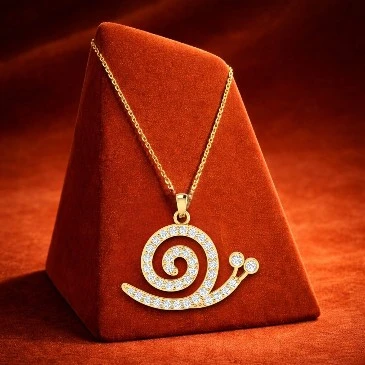 Diamond Snail Pendant For April Born
