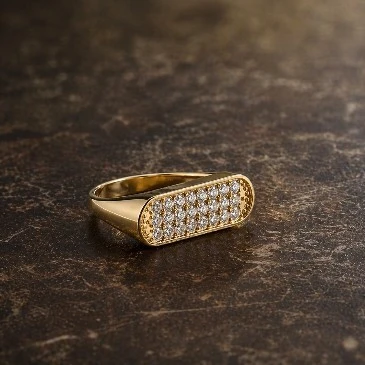 Gold Plated Diamond Stackable Ring