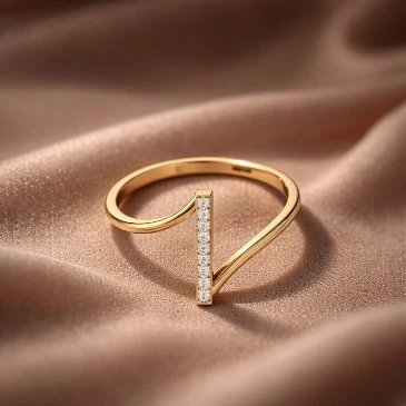 Diamond Two Tone Vertical Bar Ring For Men