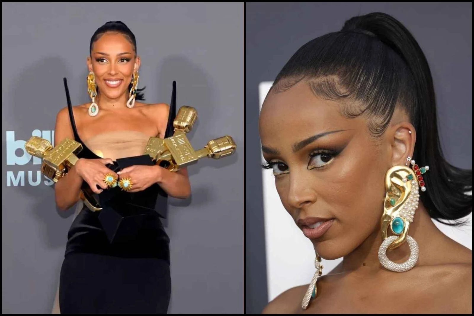 Doja Cat Pearl Encrusted Hoop Earrings