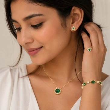 Emerald Bridesmaid Jewelry Set No.1
