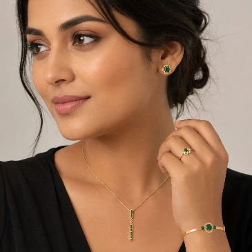 Emerald Bridesmaid Jewelry Set No.2