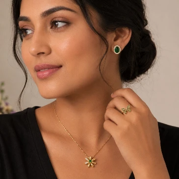 Emerald Bridesmaid Jewelry Set No.3