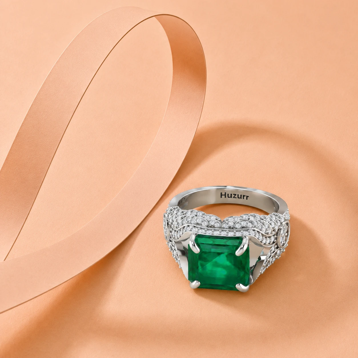 Affordable Emerald Victorian Style Ring