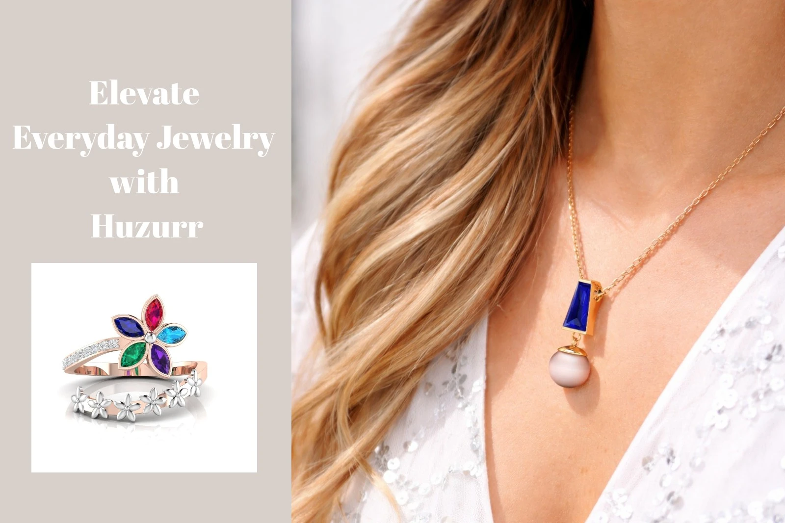 Elevate Everyday with Huzurr: Gold Cuff, Pearl Layers & Diamond Ring