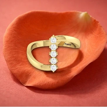 Five Diamond Ring For April Born