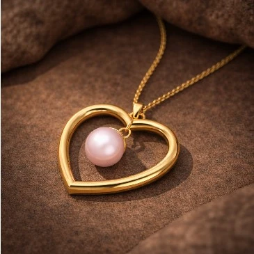 Floating Akoya Pearl Gold Filled Heart Pendant