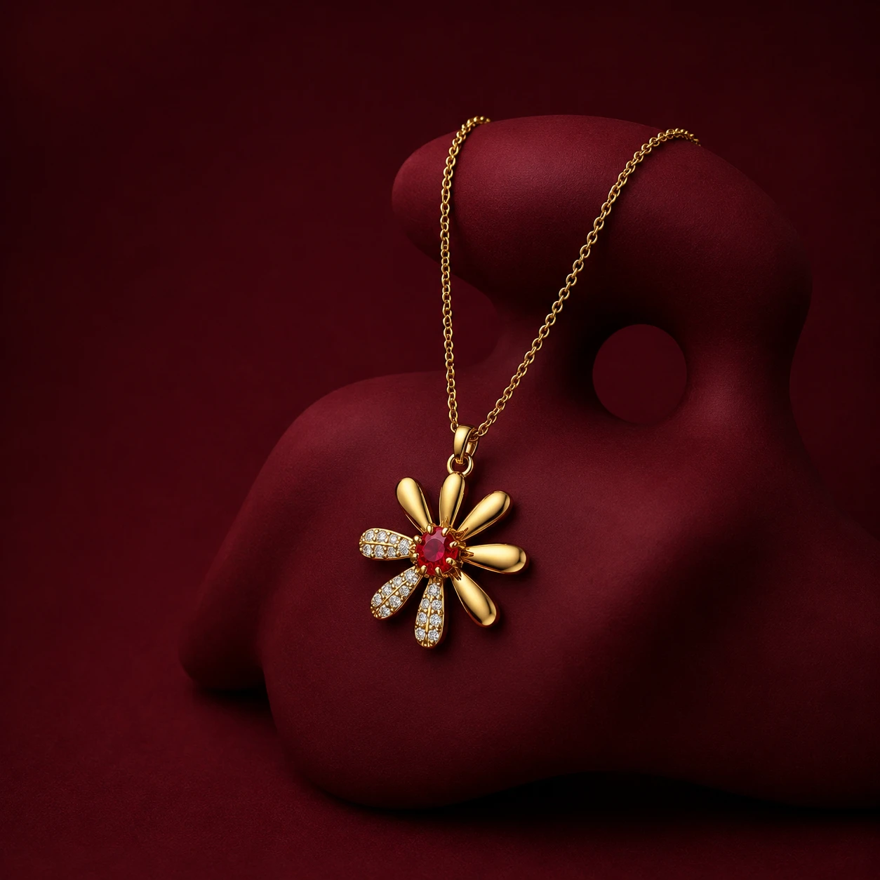 flower-shape-pendant-necklace