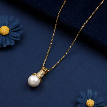 Freshwater Pearl Diamond-Accented Gold Plated Pendant
