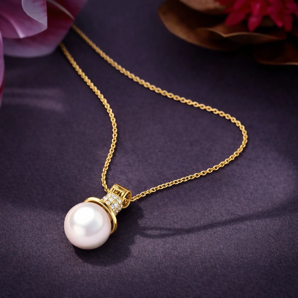 Freshwater Pearl Diamond-Accented Sterling Silver Pendant