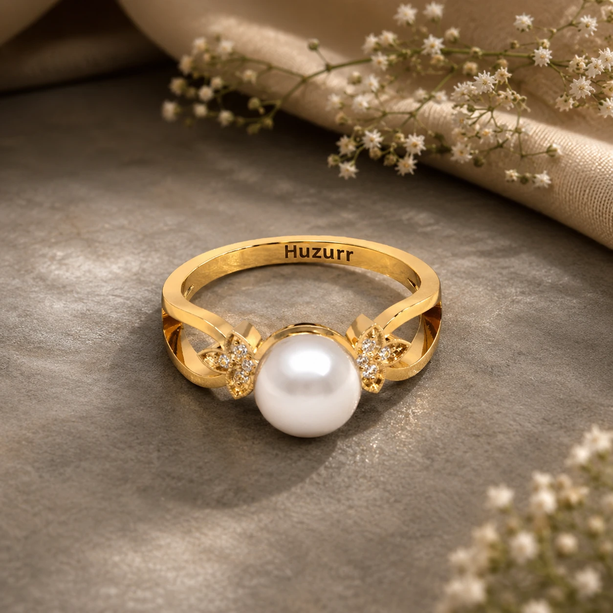 Freshwater Pearl Diamond Ring