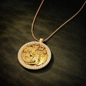 Diamond Game of Thrones Three Head Dragon Pendant For Men